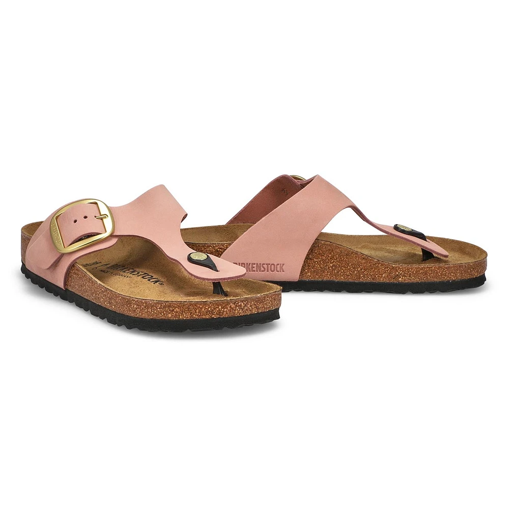 Women's Gizeh Big Buckle Oiled Leather Thong Sanda