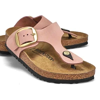 Women's Gizeh Big Buckle Oiled Leather Thong Sanda