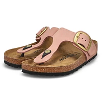 Women's Gizeh Big Buckle Oiled Leather Thong Sanda