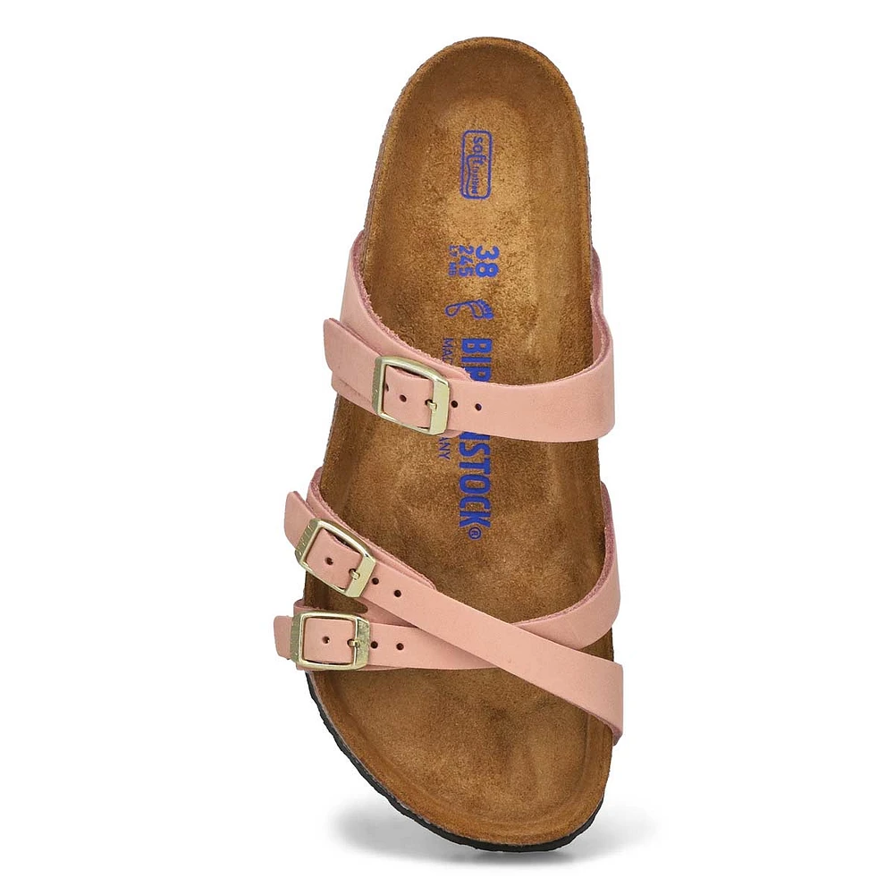 Sandale à assise souple FRANCA NUBUCK, rose, femme