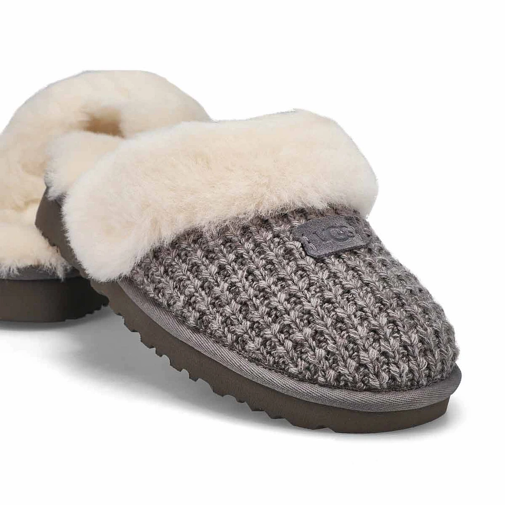 Women's Cozy Slip On Slipper -Charcoal