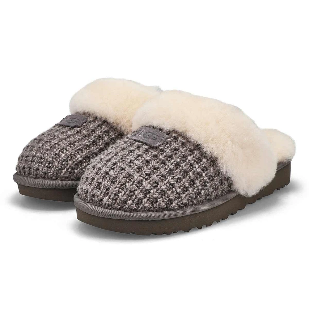 Women's Cozy Slip On Slipper -Charcoal