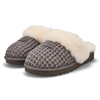 Women's Cozy Slip On Slipper -Charcoal