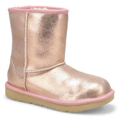 Girls' Classic II Metallic Glitter Boot- Rose Gold