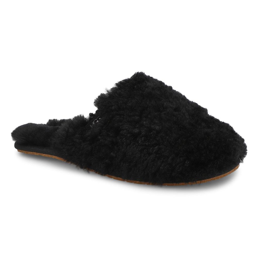 Women's Maxi Curly Slide Slipper - Black