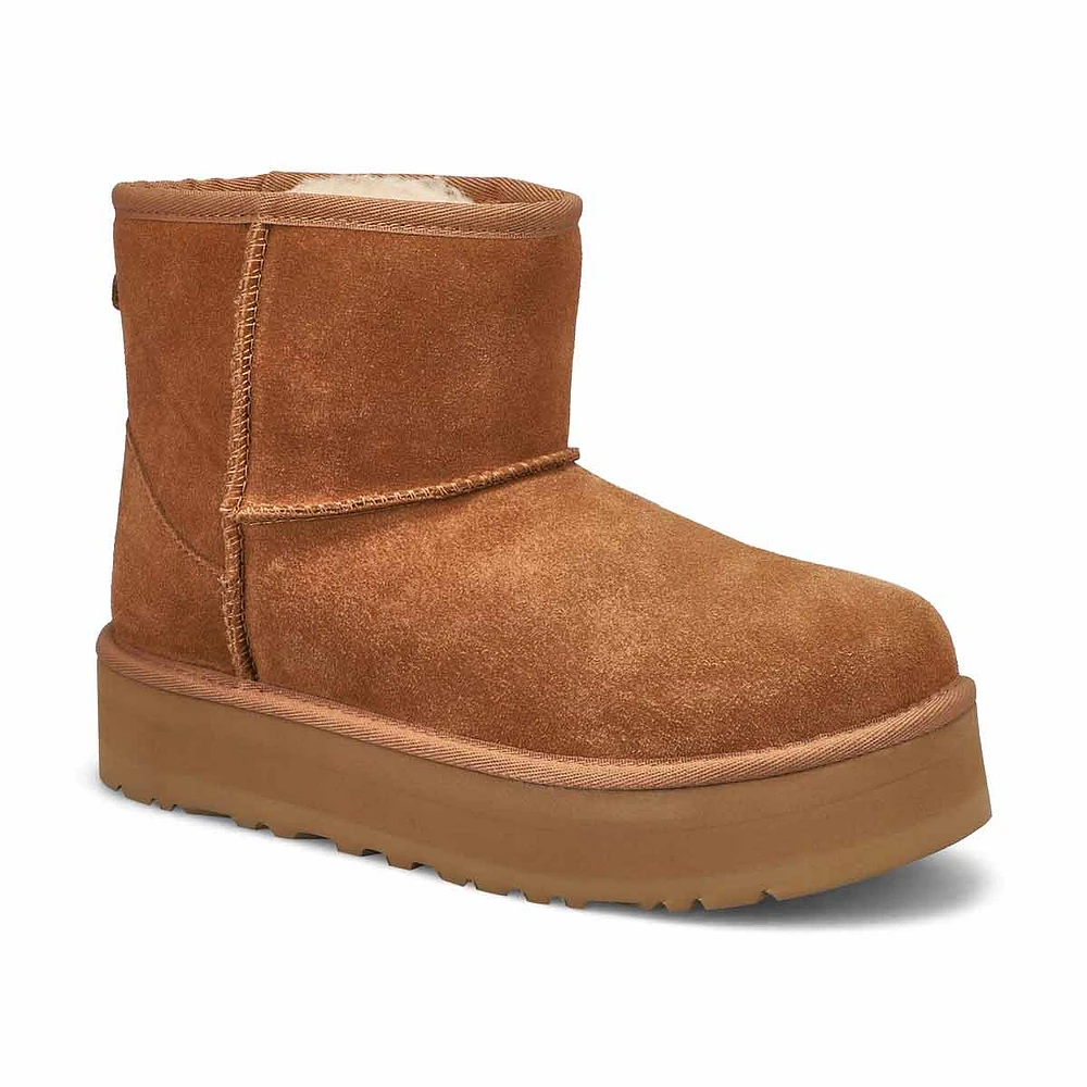 Girls Classic Mini Platfom Sheepskin Boot - Chestn