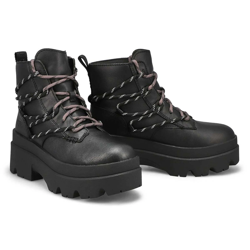 Women's Brisbane Lace up Platform Boot - Black