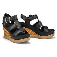 Sandale compensÃ©e ABBOT WEDGE, noir, femmes