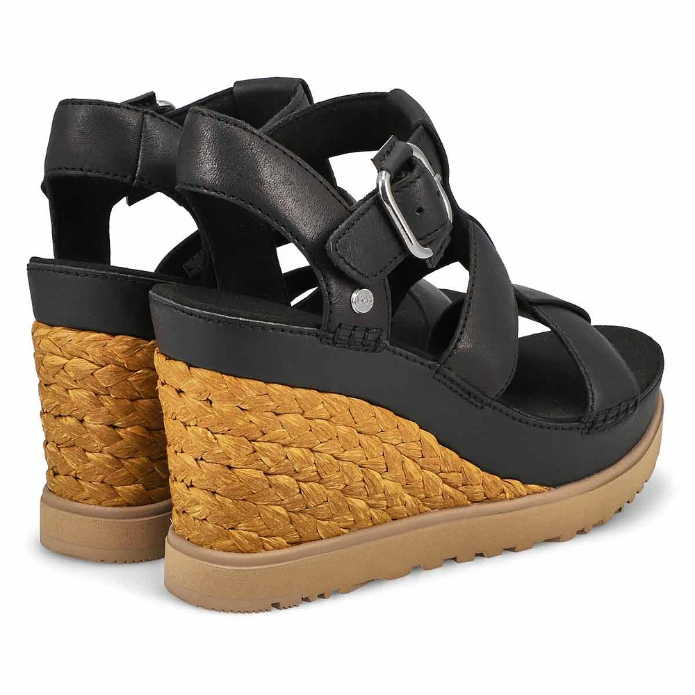 Sandale compensÃ©e ABBOT WEDGE, noir, femmes
