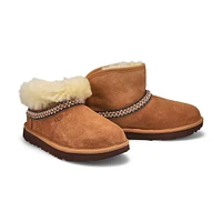 Girl's Mini Crescent Sheepskin Boot - Chestnut