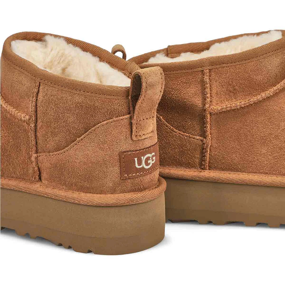 Girl's Ultra Mini Platform Sheepskin Boot - Chestn