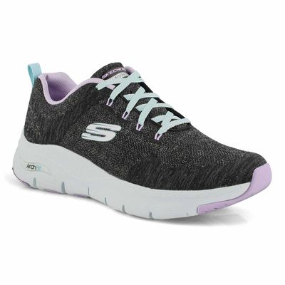 Women's Arch Fit Comfy Wave Sneaker - Black/Lavend