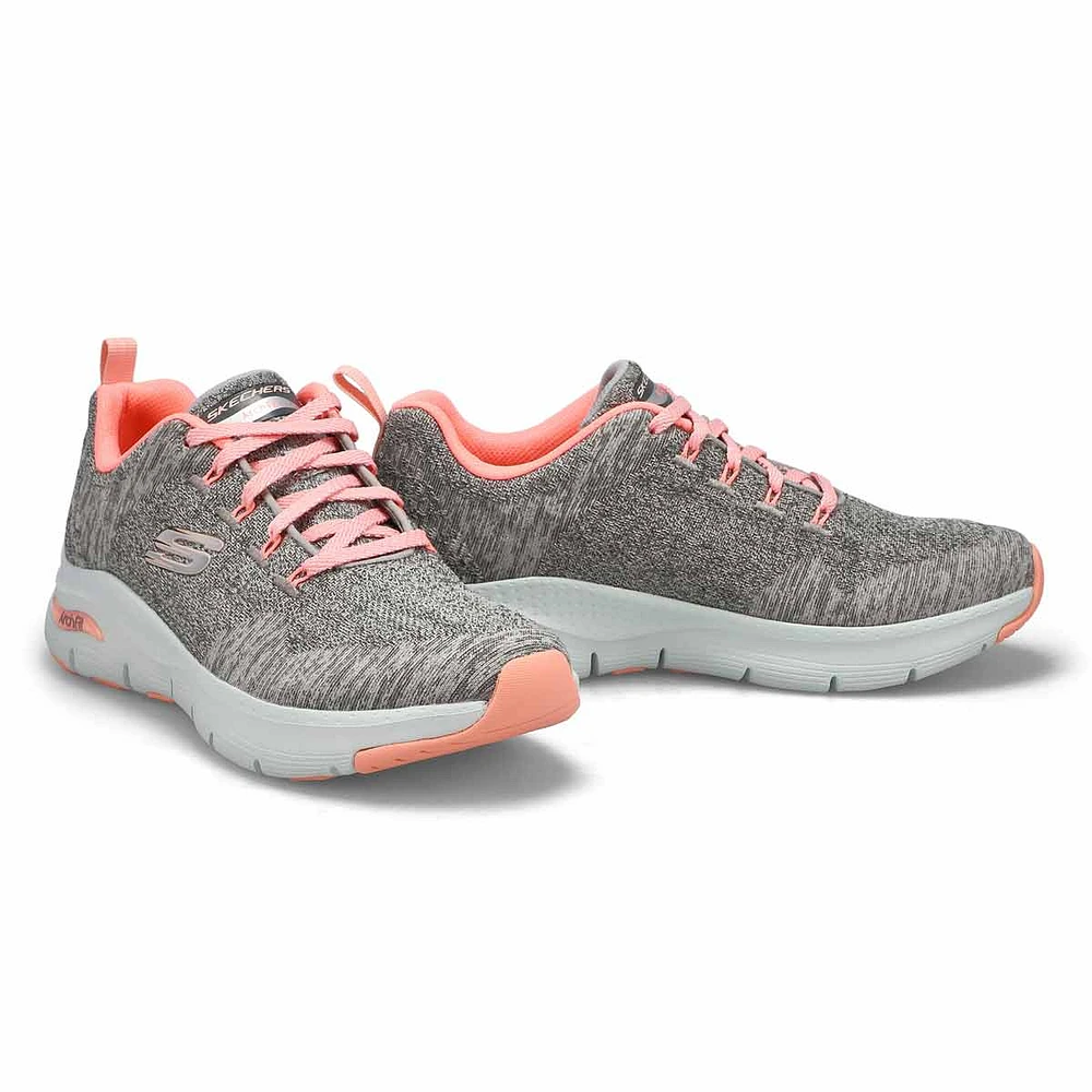 Women's Arch Fit Comfy Wave Sneaker - Grey/Pink