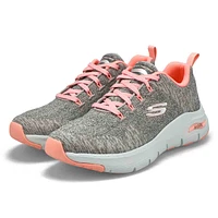 Women's Arch Fit Comfy Wave Sneaker - Grey/Pink