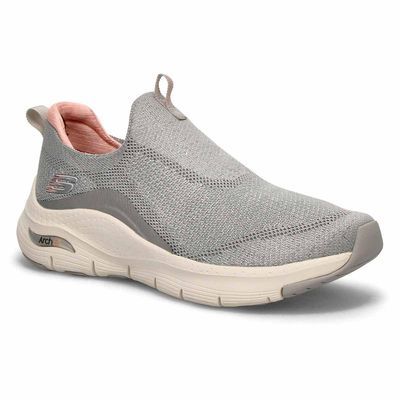 Women's Arch Fit Sneaker - Light Grey/Pink