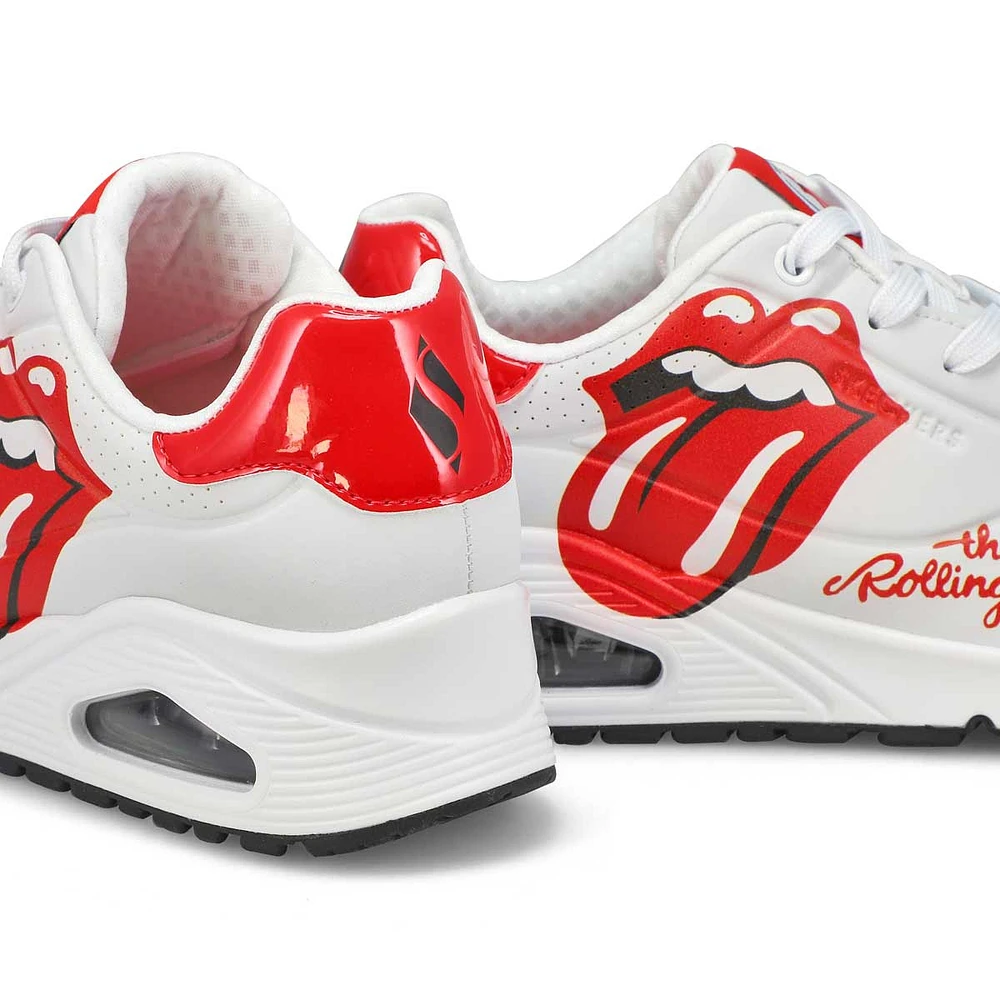 Baskets à lacets ROLLING STONES UNO, blanc/rouge,