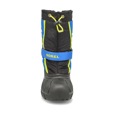 Botte d'hiver à enfiler FLURRY, noir/bleu, enfants