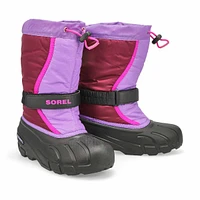 Kids Flurry Pull On Winter Boot - Black/Blue