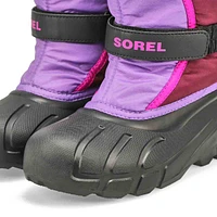 Kids Flurry Pull On Winter Boot - Black/Blue