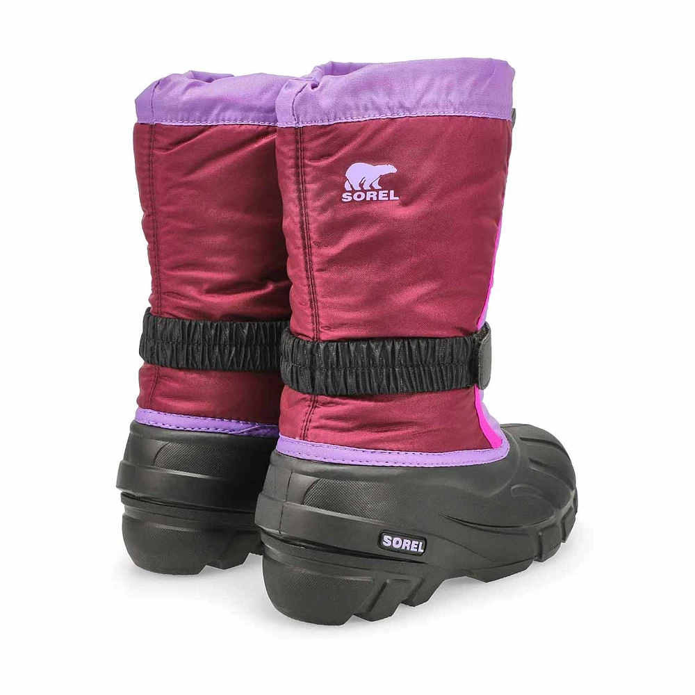 Kids Flurry Pull On Winter Boot - Black/Blue