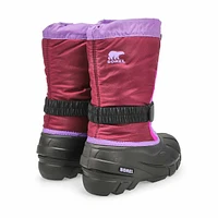 Kids Flurry Pull On Winter Boot - Black/Blue