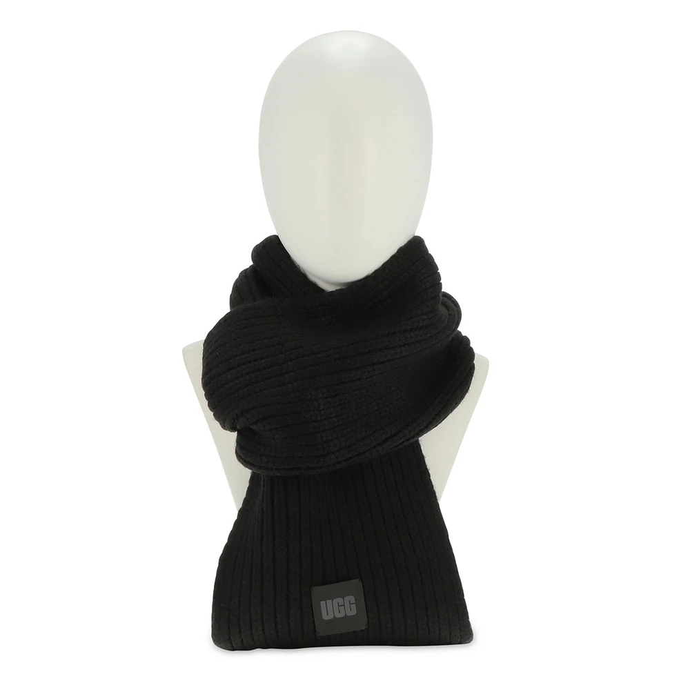 Foulard RIBBED KNIT SCARF, noir, femmes