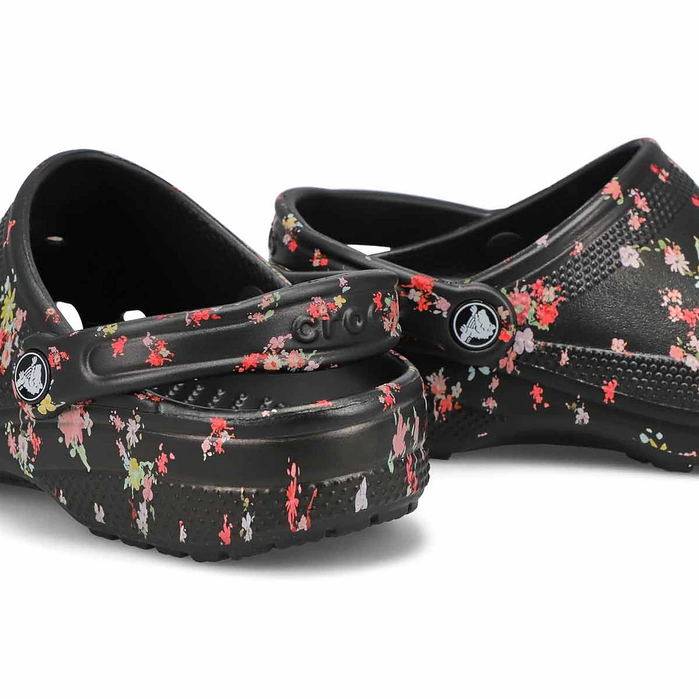 Sabot de confort CLASSIC DITSY FLORAL EVA, noir, f