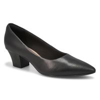 Women's Teresa Step Leather Slip On Heel - Black