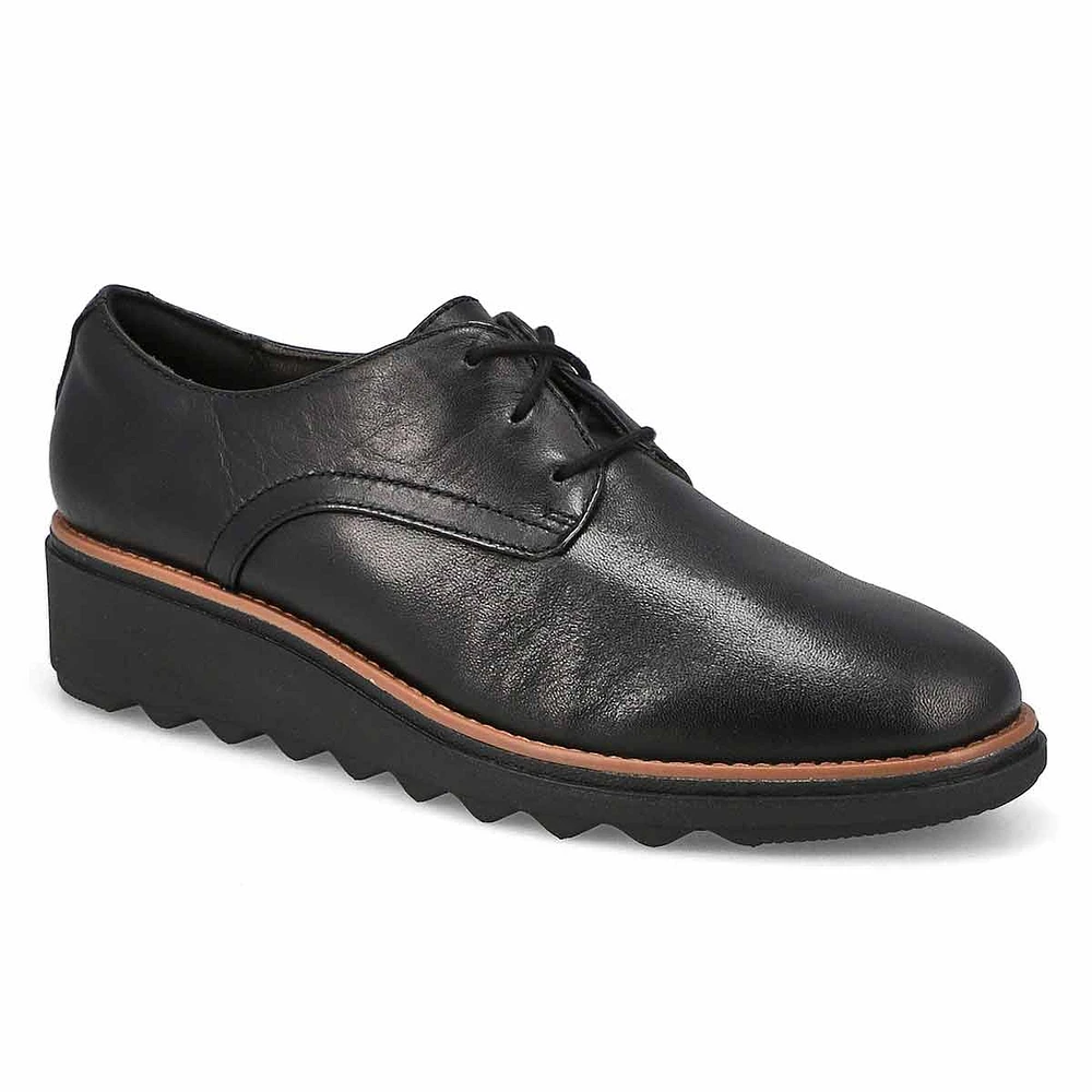 Women's Sharon Rae Wedge Oxford Loafer - Black