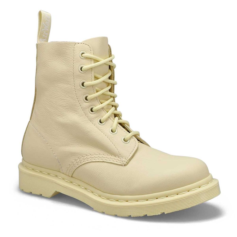 Lds 1460 Pascal Mono Soft Leather Boot - Cream/Cre