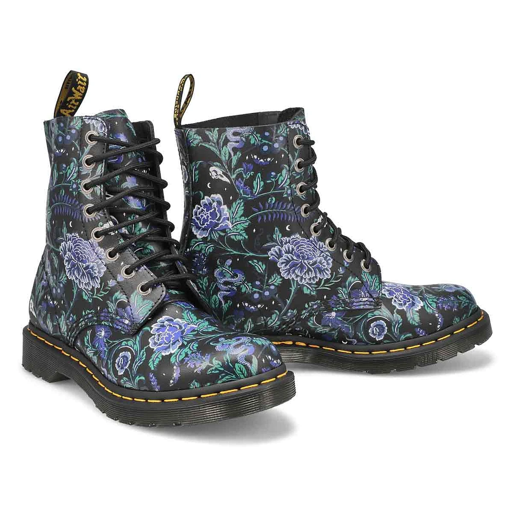 Botte 1460 PASCAL MYSTIC floral, noir femm