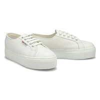 Women's Platform Leather Sneaker - White