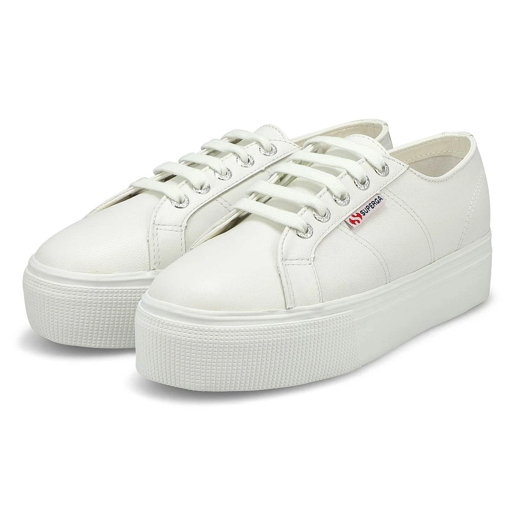 Women's Platform Leather Sneaker - White