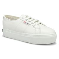 Women's Platform Leather Sneaker - White