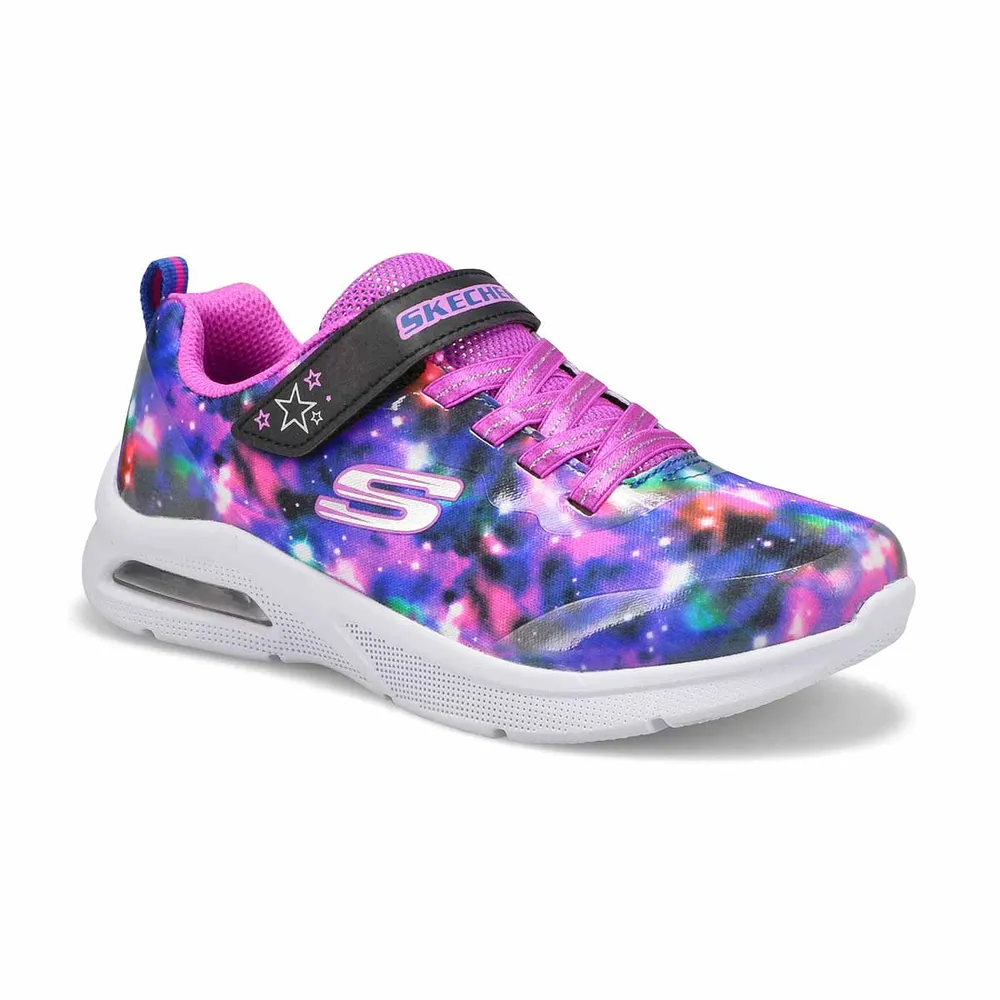 Girls' Microspec Max Spiral Galaxy Sneaker - Black