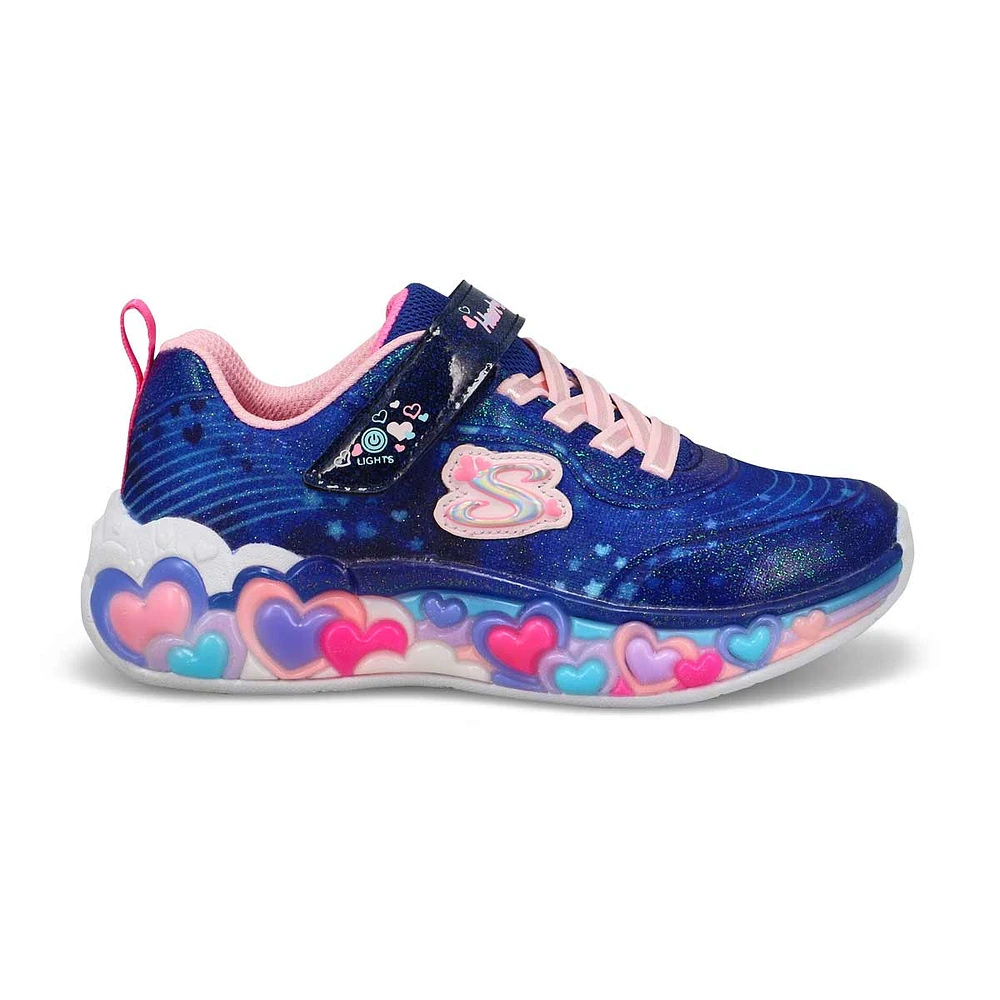 Girls'  Eternal Heart Light Up Sneaker - Navy/Mult