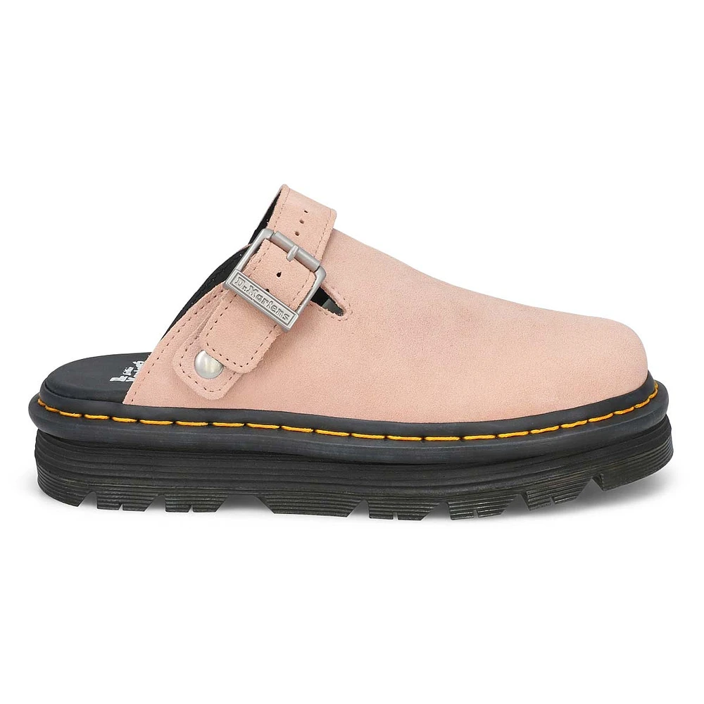 Women's ZebZag Suede Casual Clog - Powder Pink