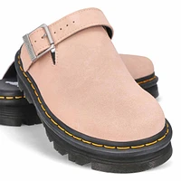 Women's ZebZag Suede Casual Clog - Powder Pink