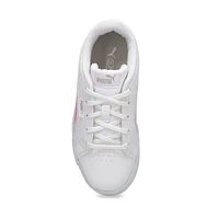 Girls' Puma Jada Bleach PS Sneaker - White/Pink