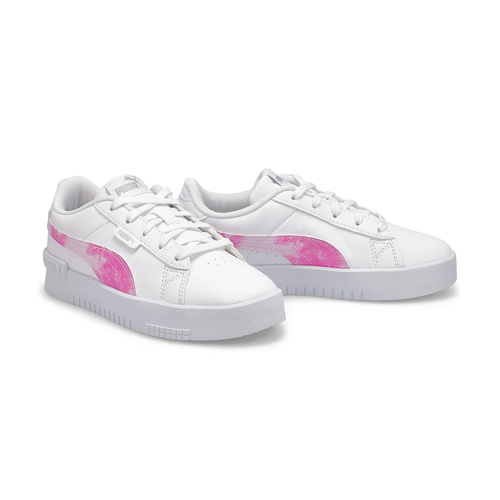 Girls' Puma Jada Bleach PS Sneaker - White/Pink