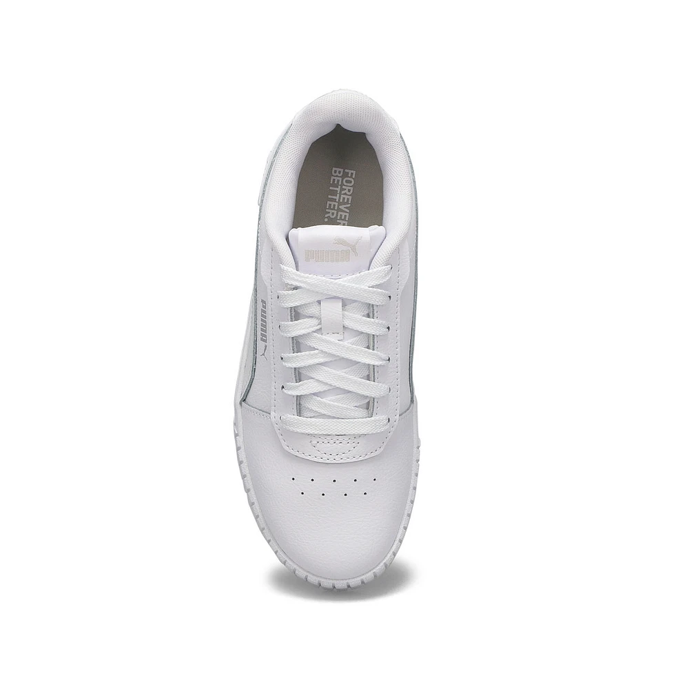 Girls' Carina 2.0 Jr Lace Up Sneaker - White/Silve