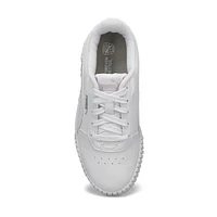 Girls' Carina 2.0 PS Lace Up Sneaker - White/Silve