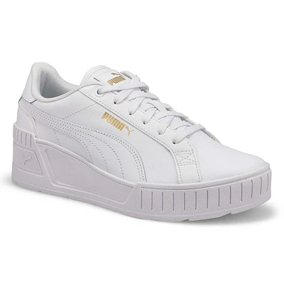 Women's Karmen Wedge Sneaker-Wht/Blk/Gld