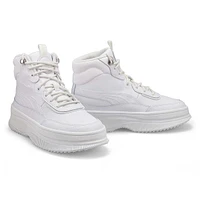 Women's Mayra Hi Top Sneaker- White/Silver