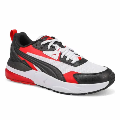 Men's Via2K Heritage Sneaker -White/Black/Red