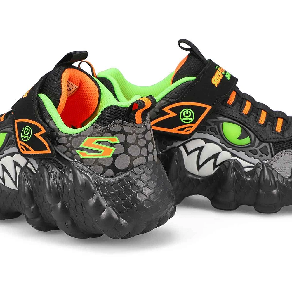 Boys'  Skech-O-Saurus Lights Sneaker - Black/Lime