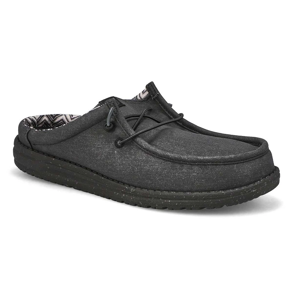 Men's Wally Slip Stretch Canvas On Shoe - Black/Bl