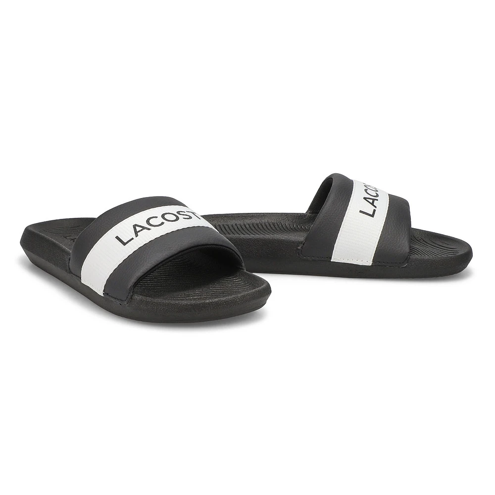 Women's Croco Slide Sandal - Black/White