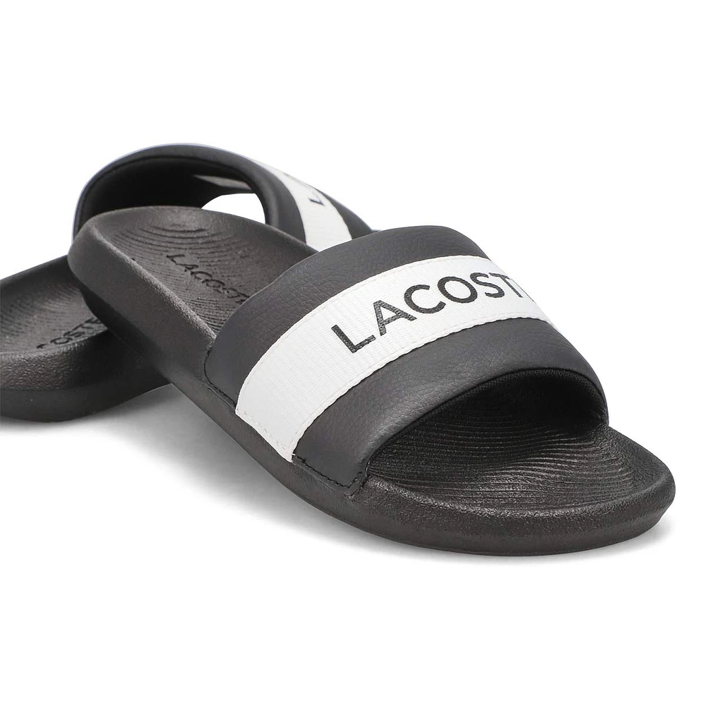 Women's Croco Slide Sandal - Black/White