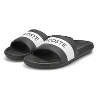 Women's Croco Slide Sandal - Black/White